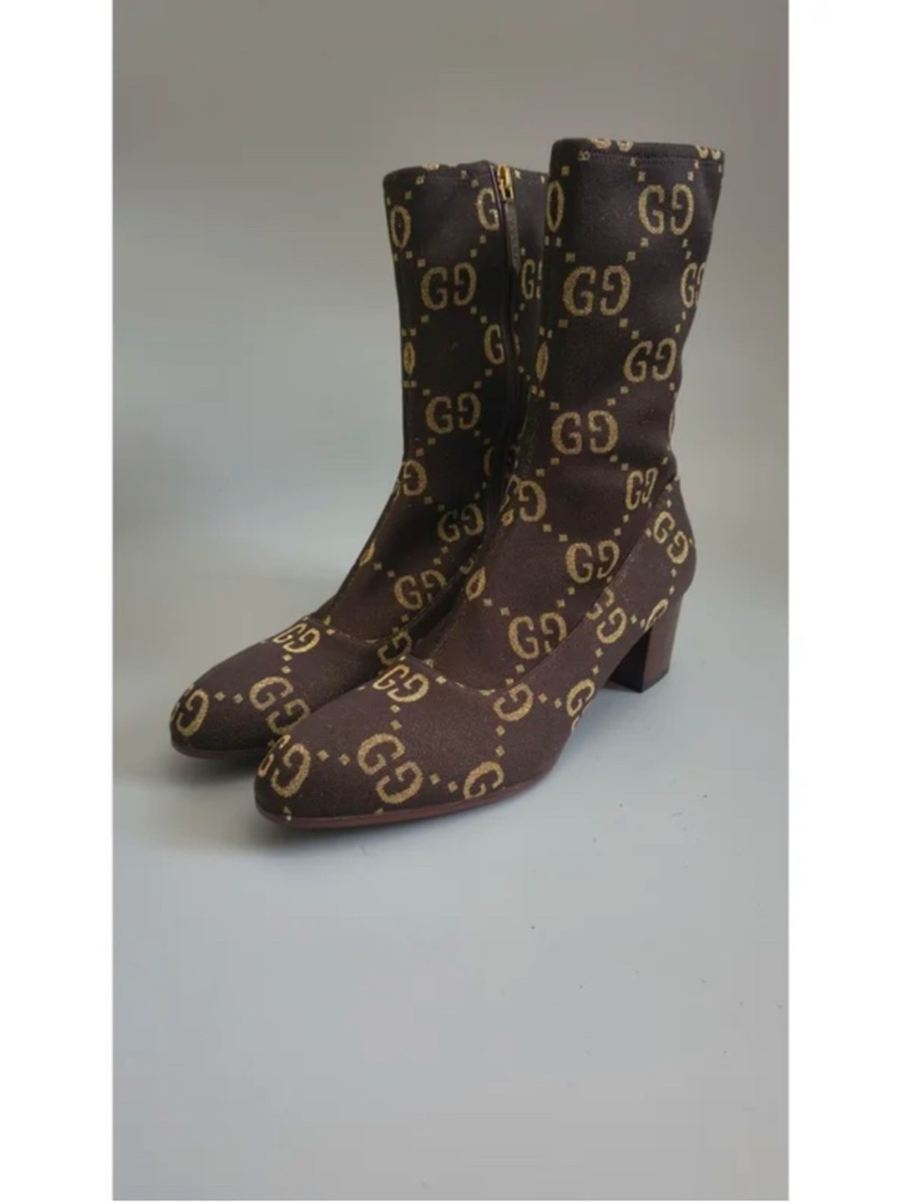Rare Gucci Brown GG Logo Mid-Calf Ankle Boots limited edition - Picture 2 of 6